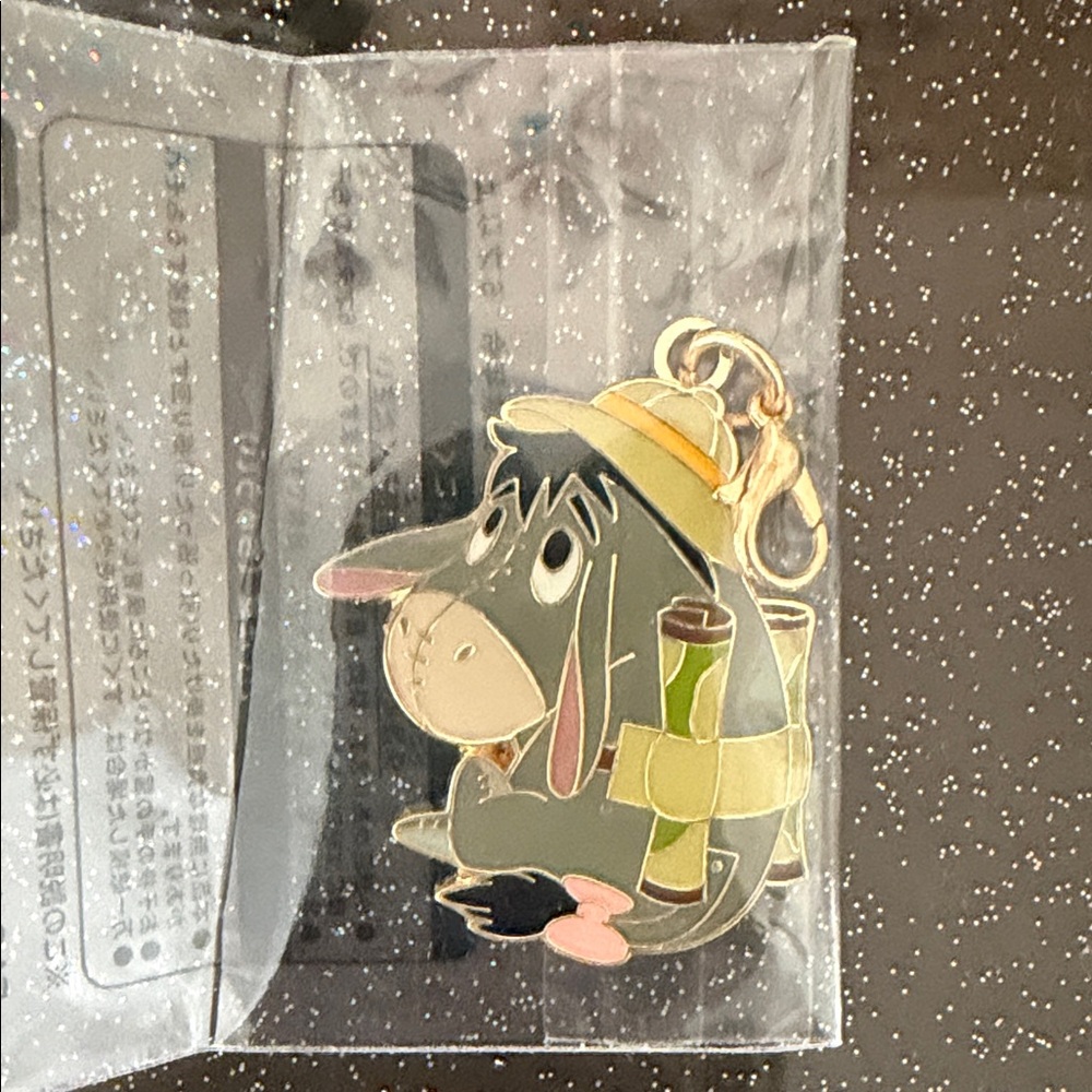 Eeyore Enamel Keychain Charm with Backpack